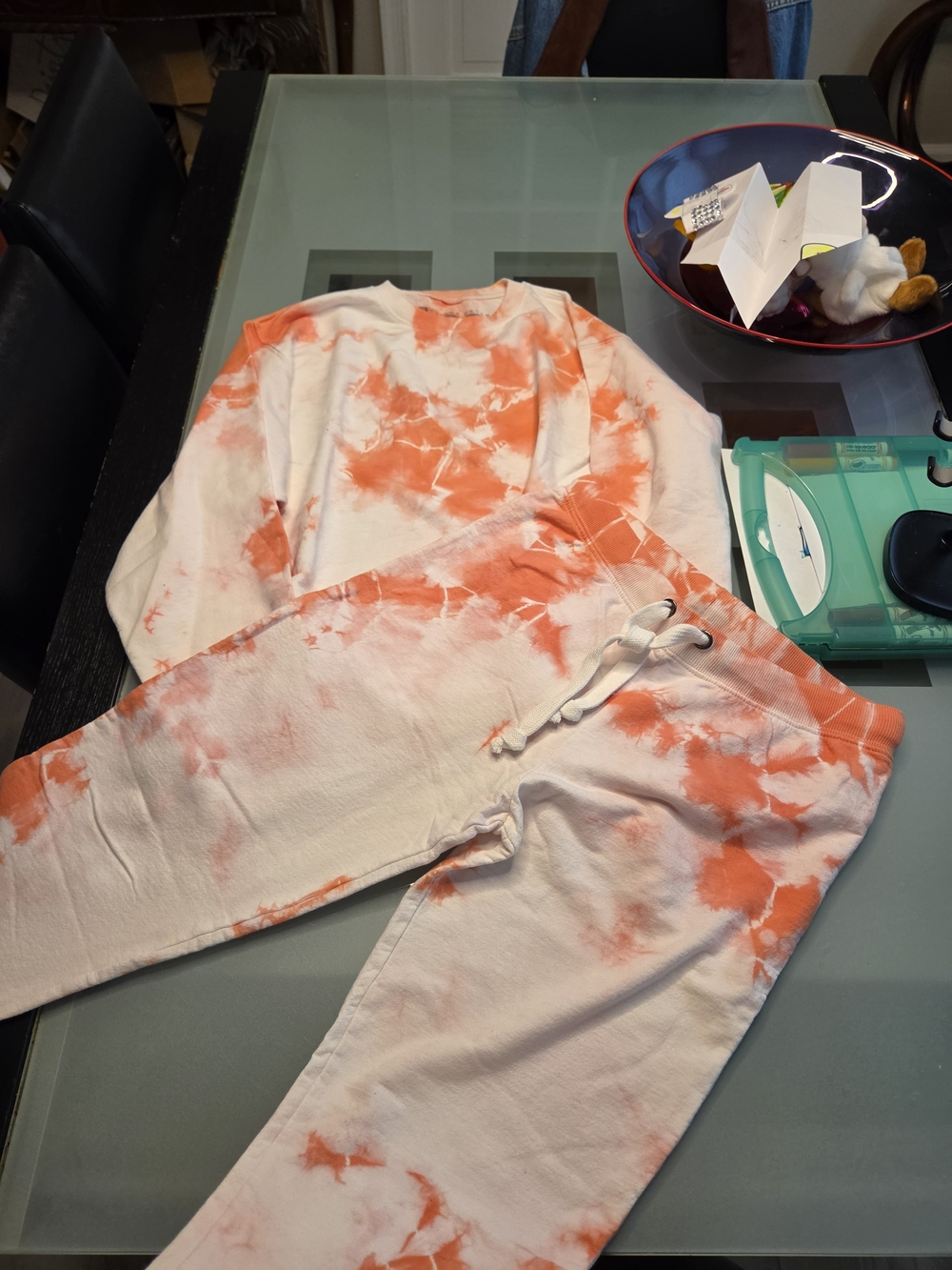 Prince Peter Collection Orange and Cream Tie-Dye Lounge Set